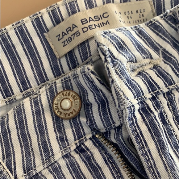 *NOT FOR SALE/SOLD* Zara striped jeans premium denim size 4 - Picture 2 of 7